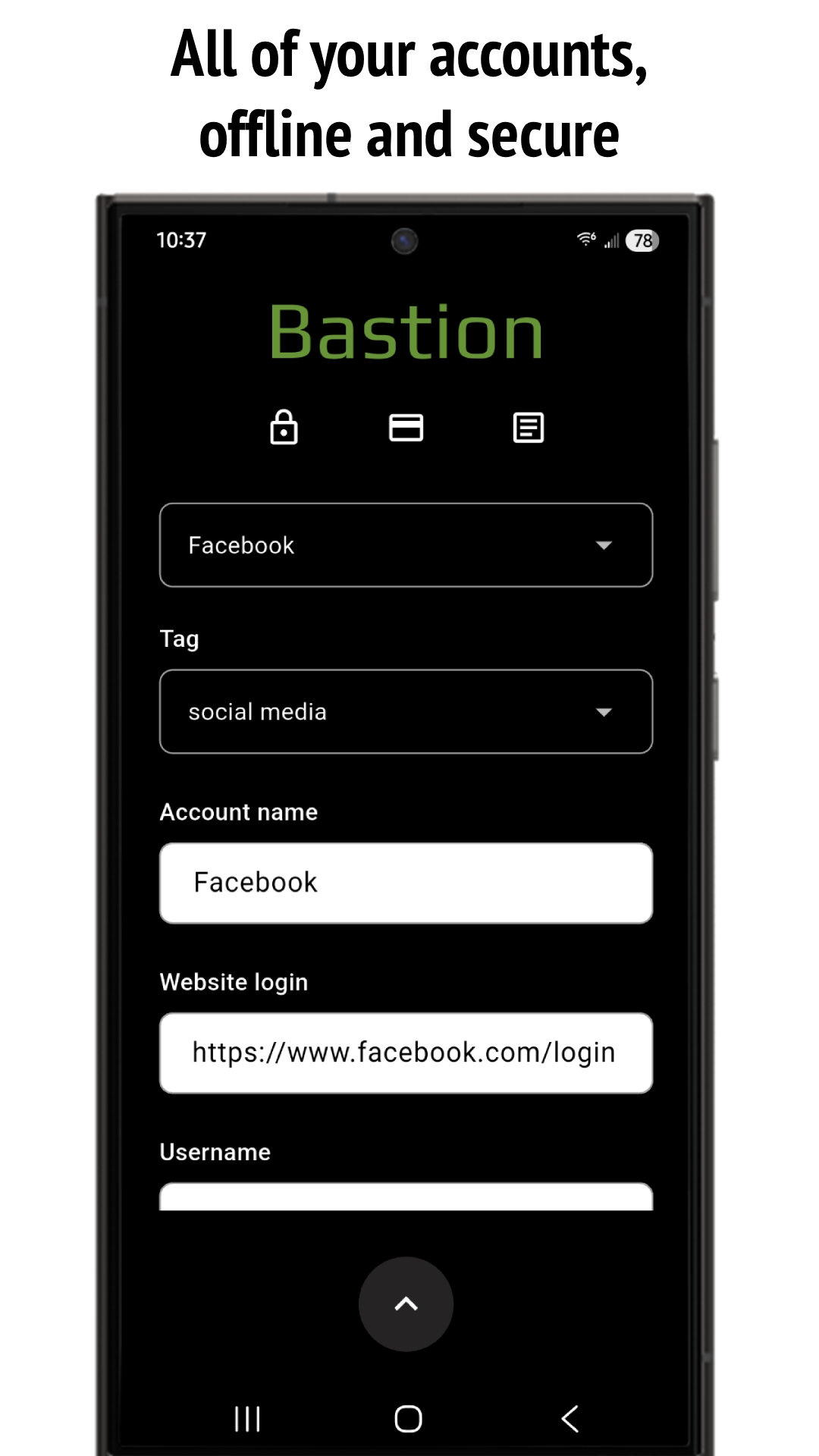 Bastion Password Manager Screenshot 1